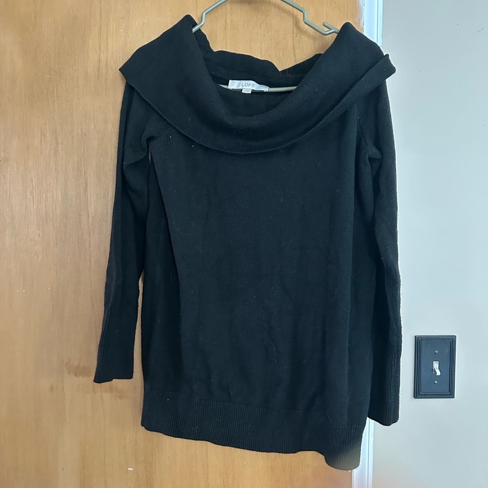 LOFT Black Cowl Neck Sweater